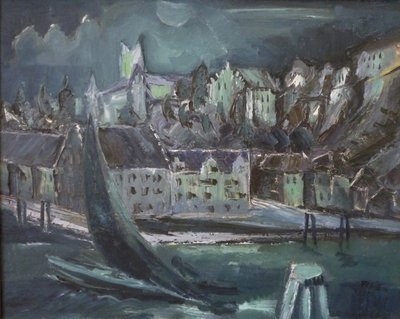 Moonlit Night in Meersburg by Waldemar Flaig